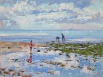 Marea baja en Charmouth, 2012